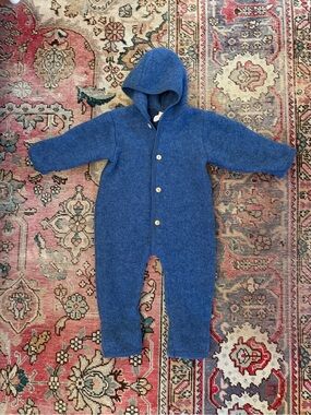 Engel Merino Wool Fleece Bunting Suit With Buttons